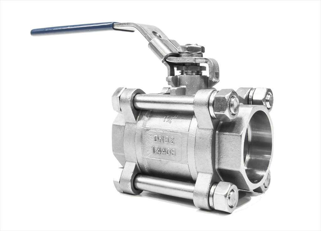 Three Piece 1 Socket Weld 1 Socket Weld Conbraco Industries 86A20501 Lever Inline Apollo 86A-200 Series Stainless Steel Ball Valve 
