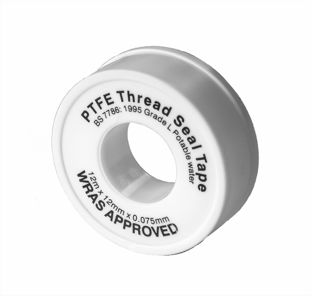 PTFE tape WRAS approved BS7786 12mm x 0.075 x 12m NERO Pipeline
